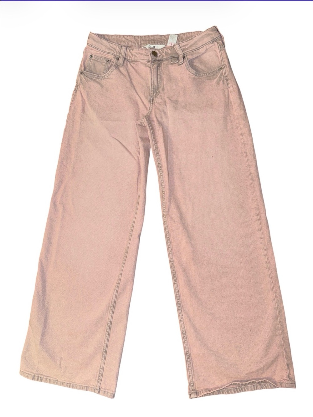 H&M Wide-Leg Jeans in Dusty Pink Size 12-13